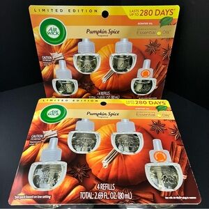 LIMITED EDITION Air Wick Pumpkin Spice Scented Oil Refills, 8 Refills